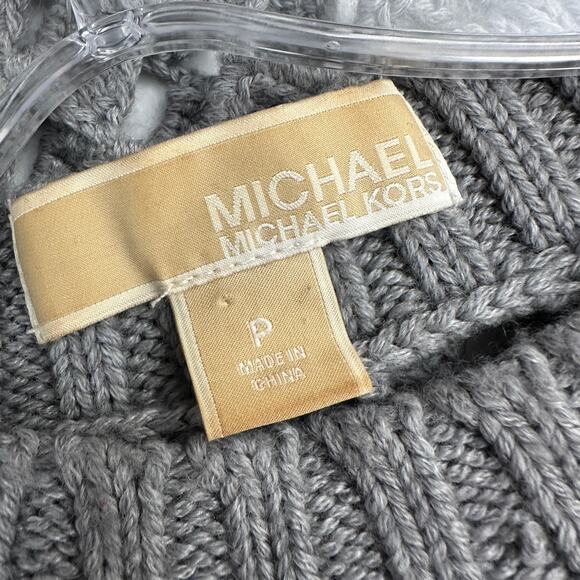 Michael Michael Kors Womens Sweater Size S Gray Crochet Open Knit Wool Blend - Picture 3 of 7